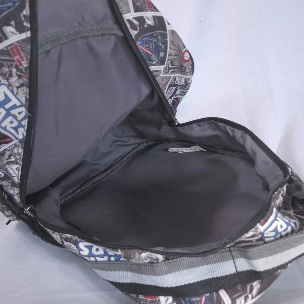 Pottery Barn Kids Star Wars Comic Print 17in Backpack Grey Caleb Personalized